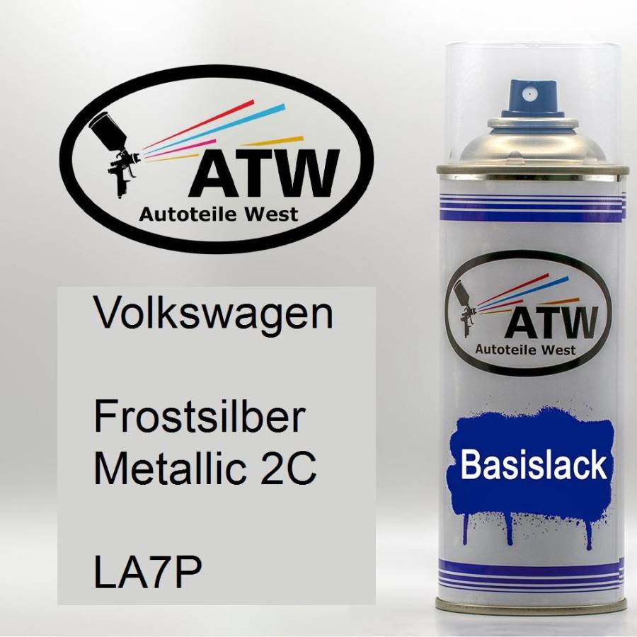 Volkswagen, Frostsilber Metallic 2C, LA7P: 400ml Sprühdose, von ATW Autoteile West.